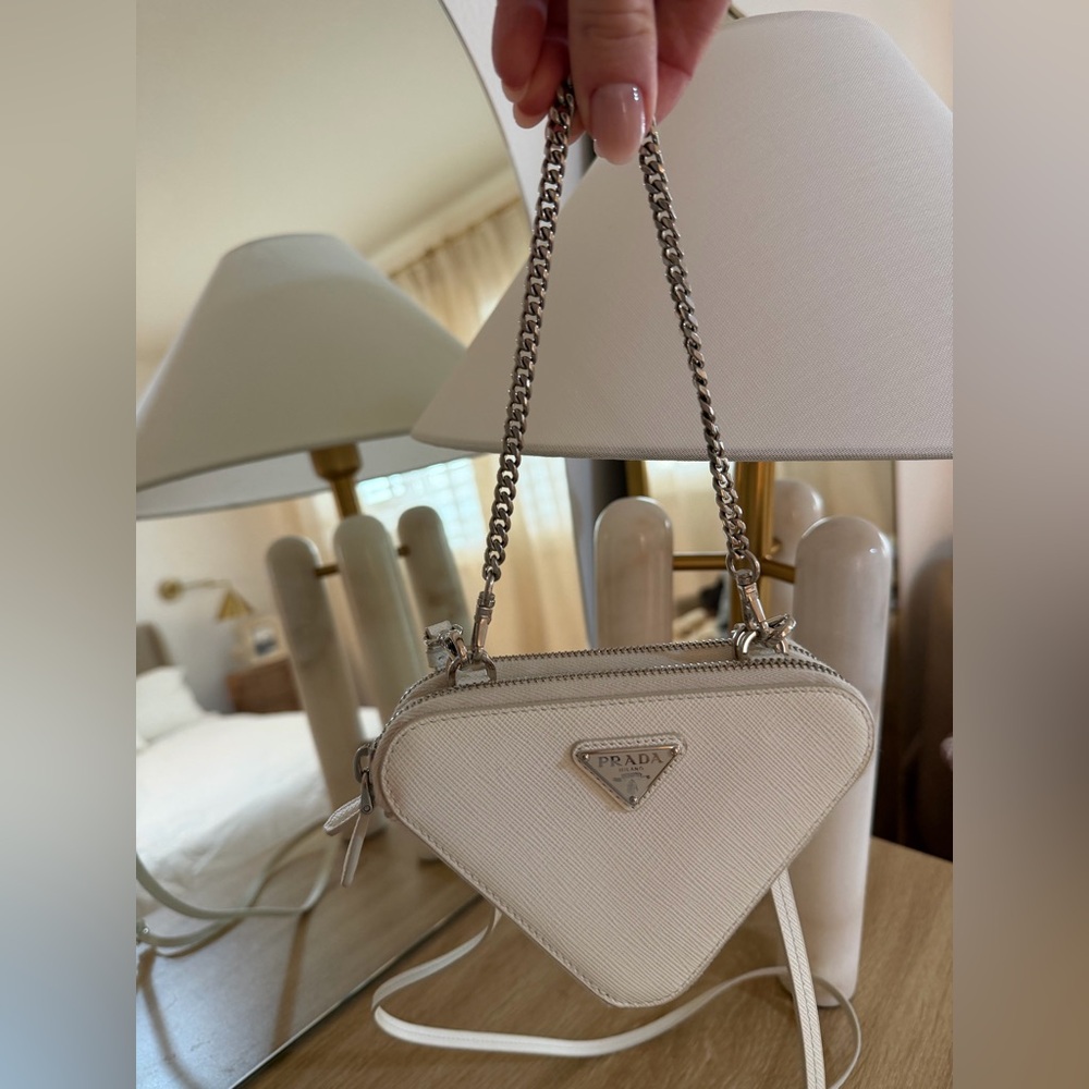 Prada White Mini Bag – Authentic – Perfect Condition – With Box & Cards - Picture 8 of 8